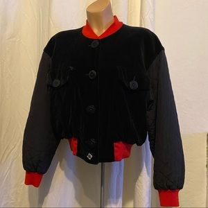vintage ESCADA bomber jacket black velvet sz M
